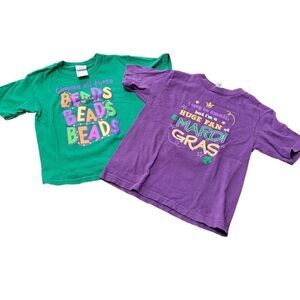 2 kids mardi gras short sleeve shirts